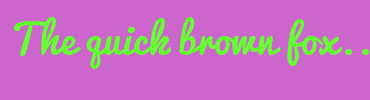 Image with Font Color 66FF33 and Background Color CC66CC